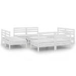 Set Divani da Giardino 9 pz Bianco in Legno Massello di Pino