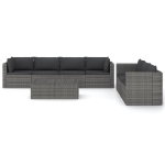 Set Divani da Giardino 8 pz con Cuscini in Polyrattan Grigio