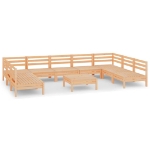 Set Salotto da Giardino 10 pz in Legno Massello di Pino