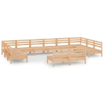 Set Salotto da Giardino 12 pz in Legno Massello di Pino