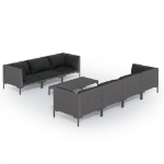 Set Divani Giardino 8 pz con Cuscini in Polyrattan Grigio Scuro