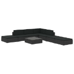 Set Divani da Giardino 8 pz con Cuscini in Polyrattan Nero