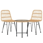 Set da Pranzo da Giardino 3 pz in Polyrattan