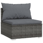 Set Divani da Giardino con Cuscini 6 pz in Polyrattan Grigio