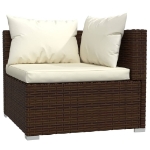 Set Divani da Giardino 13 pz con Cuscini in Polyrattan Marrone