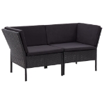 Set Divani da Giardino 8 pz con Cuscini in Polyrattan Nero