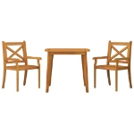 Set Mobili da Pranzo per Giardino 3 pz Legno Massello di Acacia