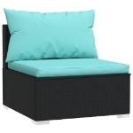 Set Divani da Giardino 2 pz con Cuscini in Polyrattan Nero