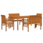 Set da Pranzo per Esterni 5pz con Cuscini Legno Massello Acacia