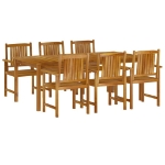 Set da Pranzo per Giardino 7 pz in Legno Massello di Acacia