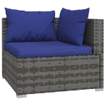 Set Divani da Giardino 13 pz con Cuscini in Polyrattan Grigio