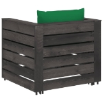 Set Divani da Giardino con Cuscini 2 pz Legno Impregnato Grigio