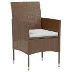 Set Mobili da Pranzo per Giardino 3 pz in Polyrattan Marrone