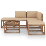 Set Divani da Giardino 6 pz con Cuscini Beige