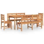 Set da Pranzo per Giardino 5 pz in Legno Massello di Teak