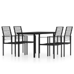 Set da Pranzo da Giardino 5 pz Nero