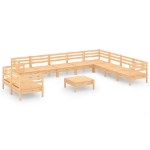 Set Divani da Giardino 11 pz in Legno Massello di Pino