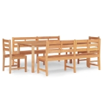 Set da Pranzo per Giardino 5 pz in Legno Massello di Teak