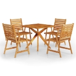 Set Mobili da Pranzo per Giardino 5 pz Legno Massello di Acacia