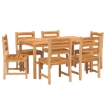 Set da Pranzo da Giardino 7 pz in Legno Massello di Teak