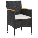 Set Mobili da Pranzo per Giardino 3 pz Polyrattan Nero