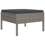 Set Divani da Giardino 11 pz con Cuscini in Polyrattan Grigio