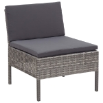 Set Divani da Giardino 5 pz con Cuscini in Polyrattan Grigio