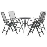 Set da Pranzo per Giardino 5pz Rete Metallica Espansa Antracite