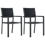 Set Mobili da Pranzo per Giardino 3 pz Nero