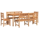 Set da Pranzo per Giardino 5 pz in Legno Massello di Teak