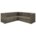 Set Divani da Giardino 4 pz con Cuscini in Polyrattan Grigio