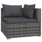 Set Divani da Giardino 5 pz con Cuscini in Polyrattan Grigio