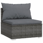 Set Divani da Giardino con Cuscini 2 pz in Polyrattan Grigio