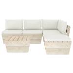 Set Divani da Giardino su Pallet 6 pz con Cuscini Legno Abete