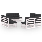 Set Divani da Giardino 8 pz con Cuscini Legno Massello Pino