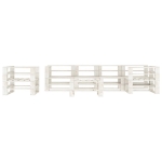 Set Salotto da Giardino 7 pz Pallet in Legno Bianco