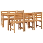 Set da Pranzo da Giardino 7 pz in Legno Massello di Teak