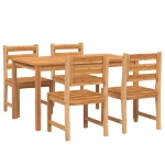 Set da Pranzo per Giardino 5 pz in Legno Massello di Teak