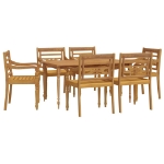 Set da Pranzo da Giardino 7 pz in Legno Massello di Teak