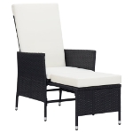 Set Divani da Giardino 3 pz con Cuscini in Polyrattan Nero