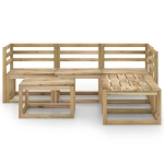 Set Divani da Giardino 6 pz in Legno di Pino Impregnato Verde