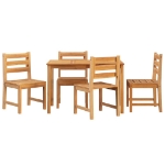 Set da Pranzo per Giardino 5 pz in Legno Massello di Teak