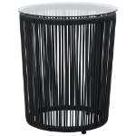 Set da Bistrot 3 pz con Cuscini in Polyrattan Nero