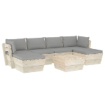 Set Divani da Giardino su Pallet 7 pz con Cuscini Legno Abete