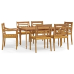 Set da Pranzo da Giardino 7 pz in Legno Massello di Teak