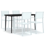 Set Mobili da Pranzo per Giardino 5 pz Bianco