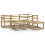 Set Divani da Giardino 6 pz in Legno di Pino Impregnato Verde