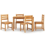 Set da Pranzo per Giardino 5 pz in Legno Massello di Teak