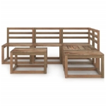 Set Divani Giardino 6 pz in Legno di Pino Impregnato Marrone