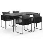 Set da Pranzo da Giardino 5 pz Nero